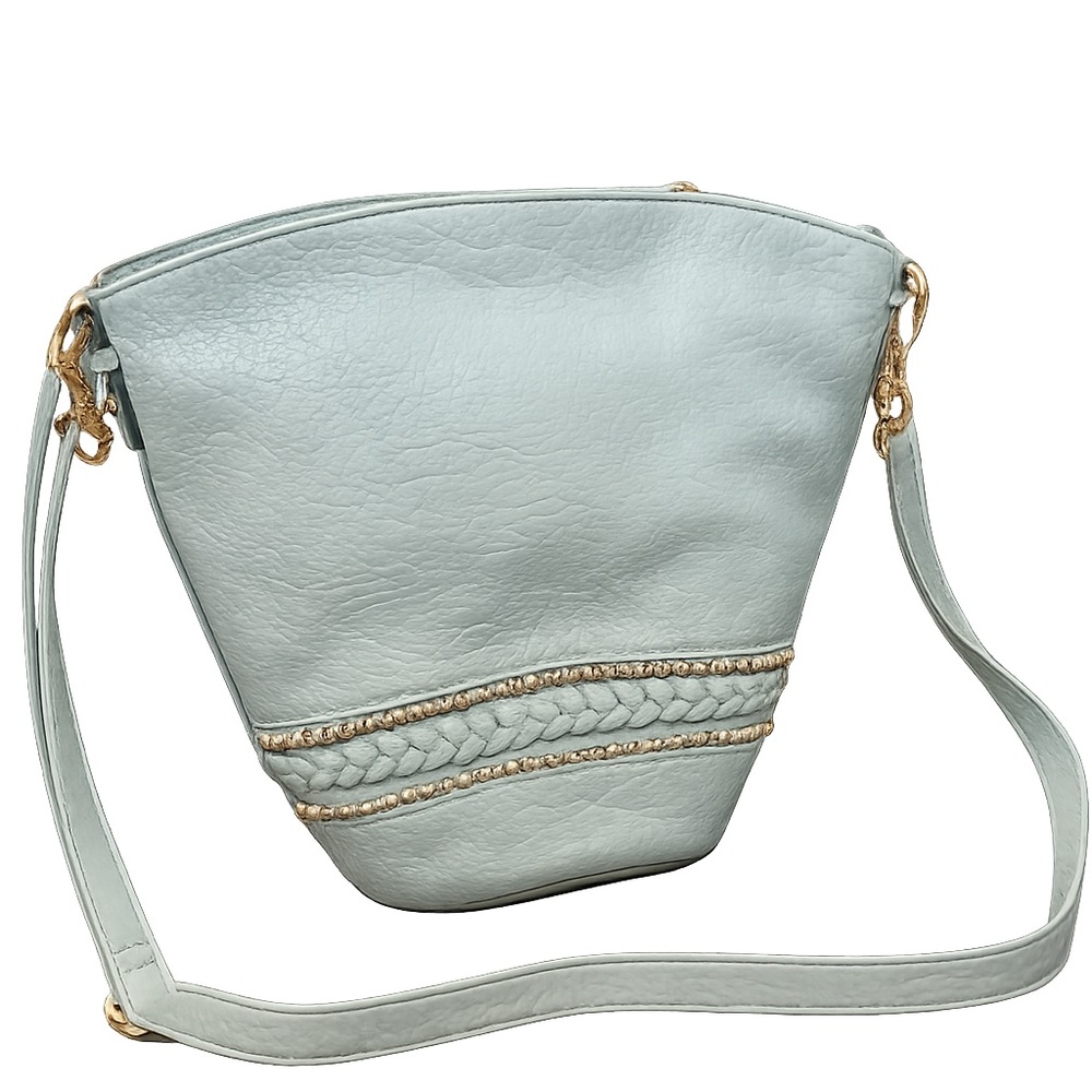 Jessica Simpson Whitney faux leather crossbody bucket bag in iceberg green